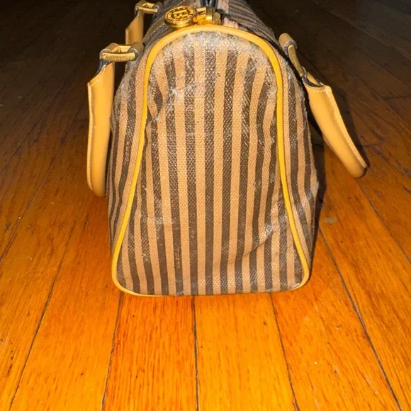 Fendi Black and Tan Striped Satchel PROJECT - Picture 7 of 8